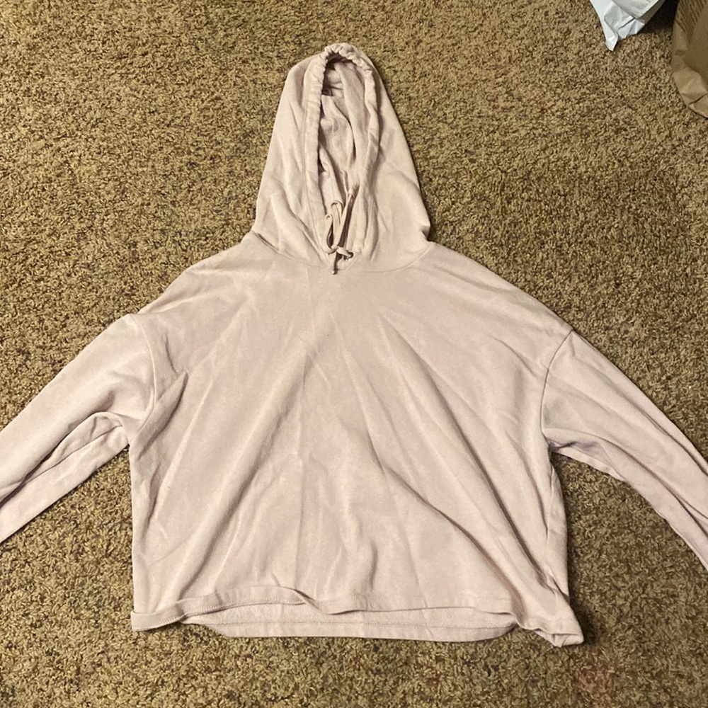 pink mid cropped sweatshirt